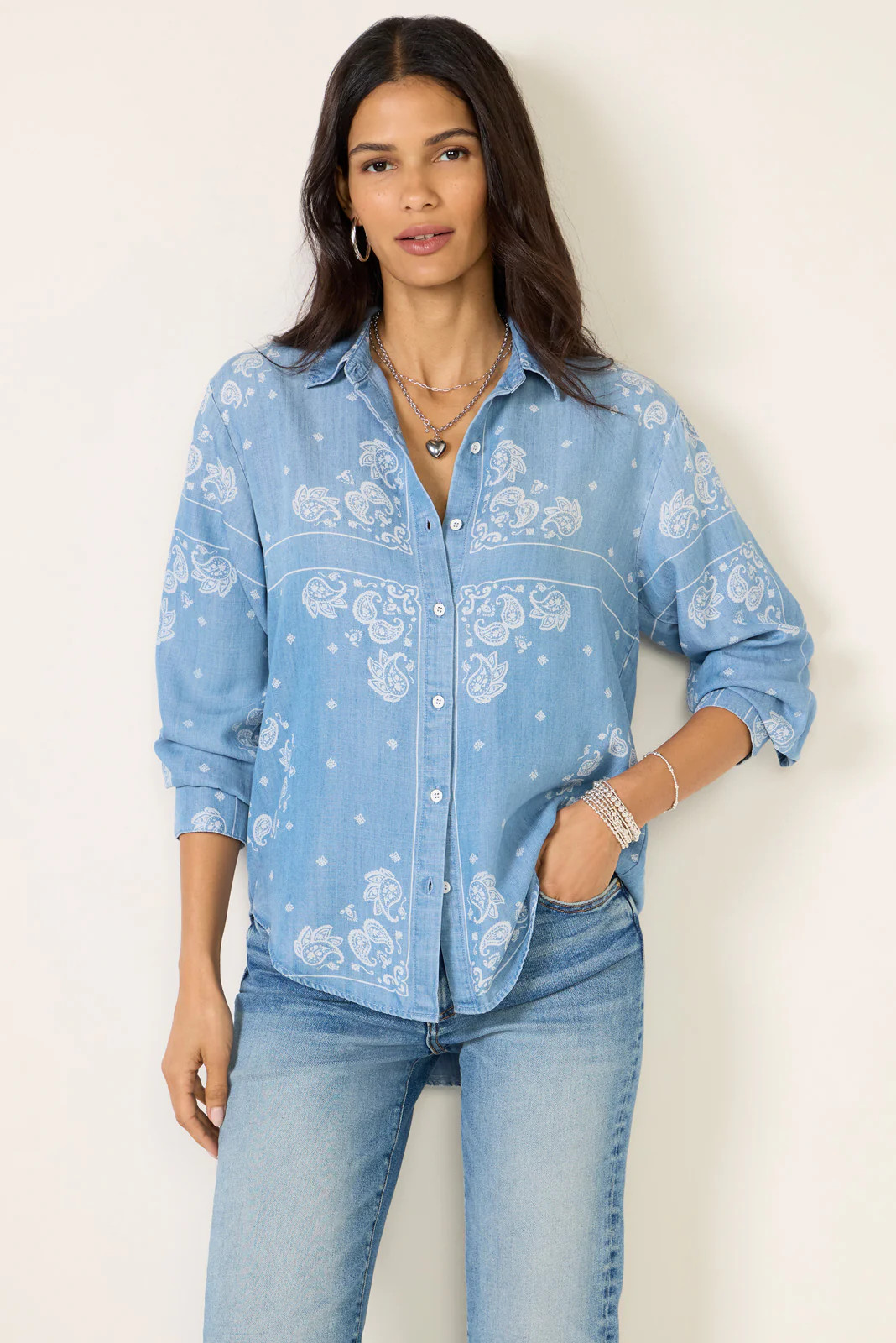 Bandana Print Shirt | Evereve