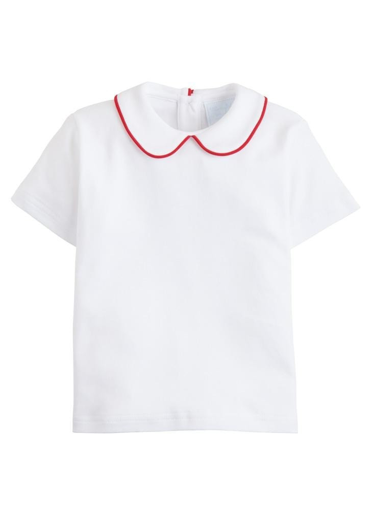Piped Peter Pan Short Sleeve - Red | Little English