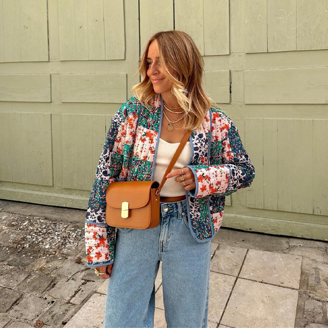 Quilted Patchwork Jacket for Women Floral Boho Autumn Coat Stay Warm & Stylish Unique Gift for He... | Etsy ROW
