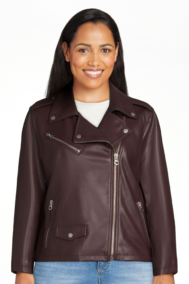 Scoop Women's Faux Leather Moto Jacket | Walmart (US)