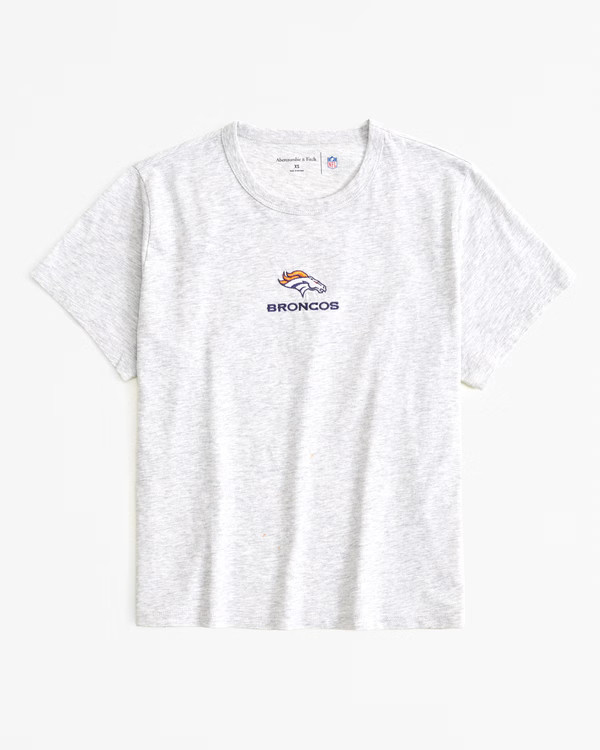 Women's Short-Sleeve Denver Broncos Graphic Skimming Tee | Women's Tops | Abercrombie.com | Abercrombie & Fitch (US)