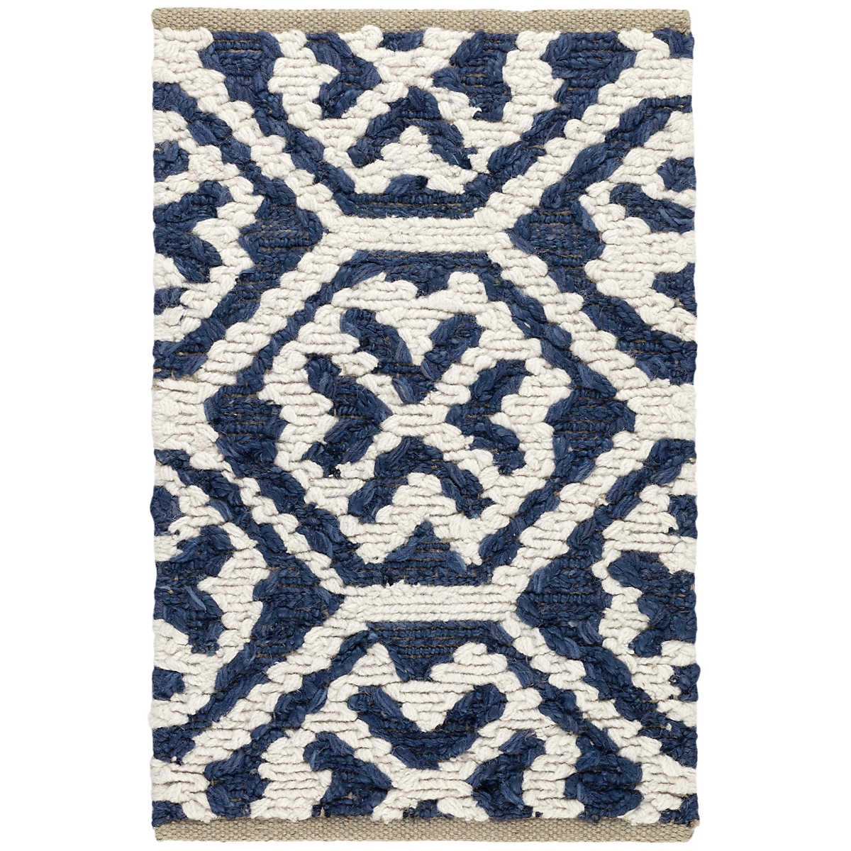 Fonda Soumak Blue Handwoven Jute Rug | Annie Selke
