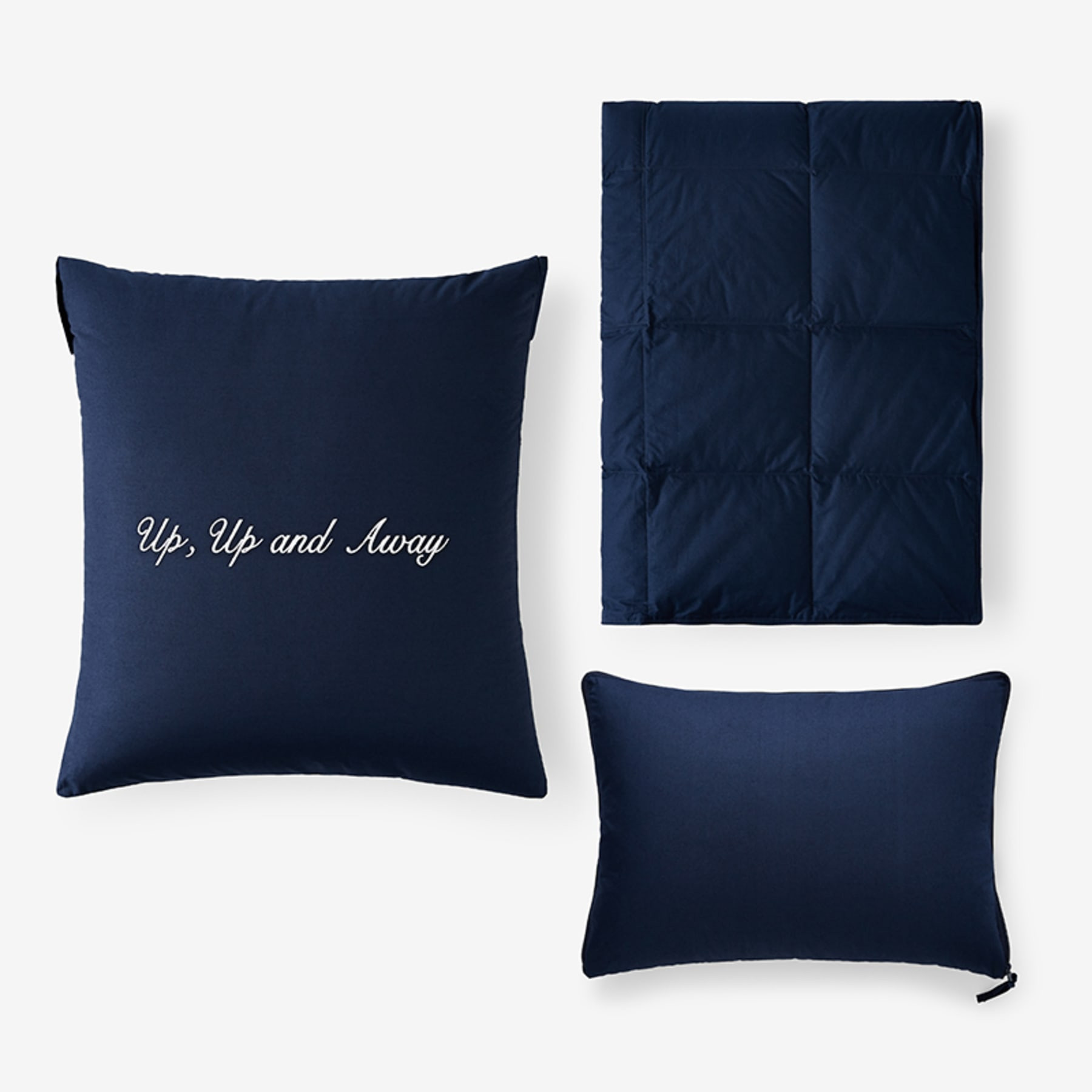 Premium Travel Pillow Throw Set - Navy | The Company Store