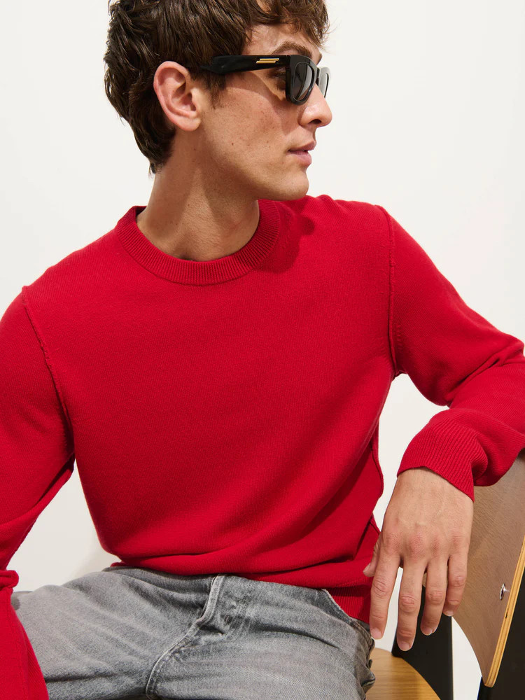 Reverse Seam Crew In Wool Cotton | Alex Mill