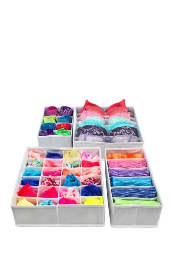 Foldable Drawer Dividers, Storage Boxes & Organizer - Set of 4 - White | Nordstrom Rack