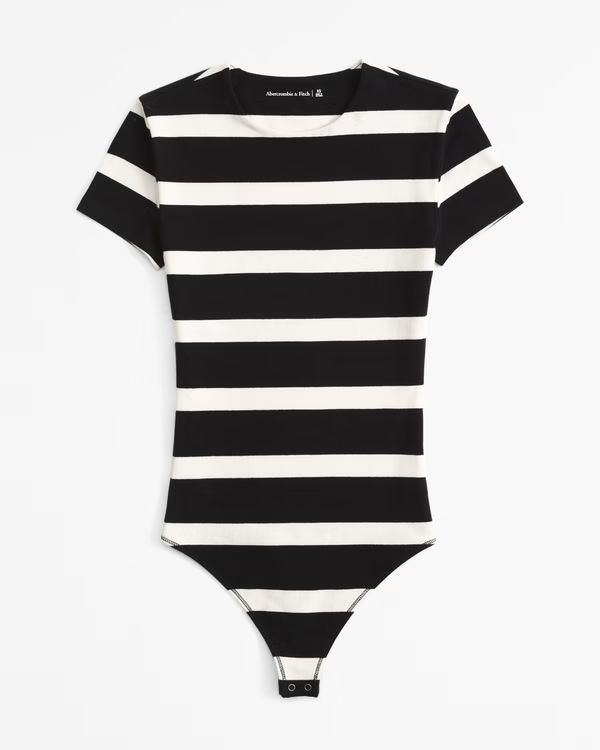 Cotton-Blend Seamless Fabric Tee Bodysuit | Abercrombie & Fitch (US)