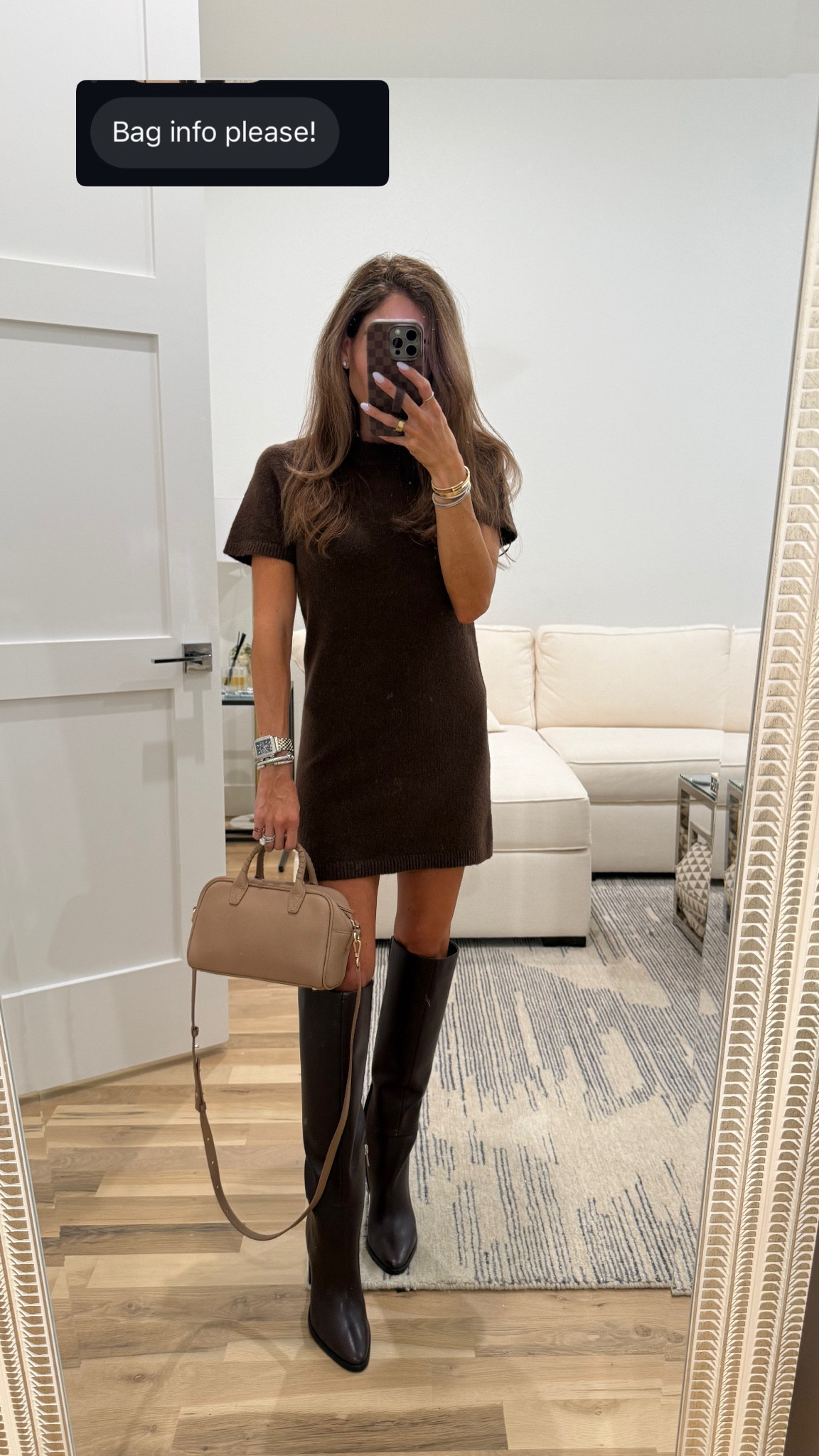 Sweater dress holiday dress outfit idea crossbody bag knee boots Christmas outfit 

#LTKootd #LTKHoliday #LTKgrwm