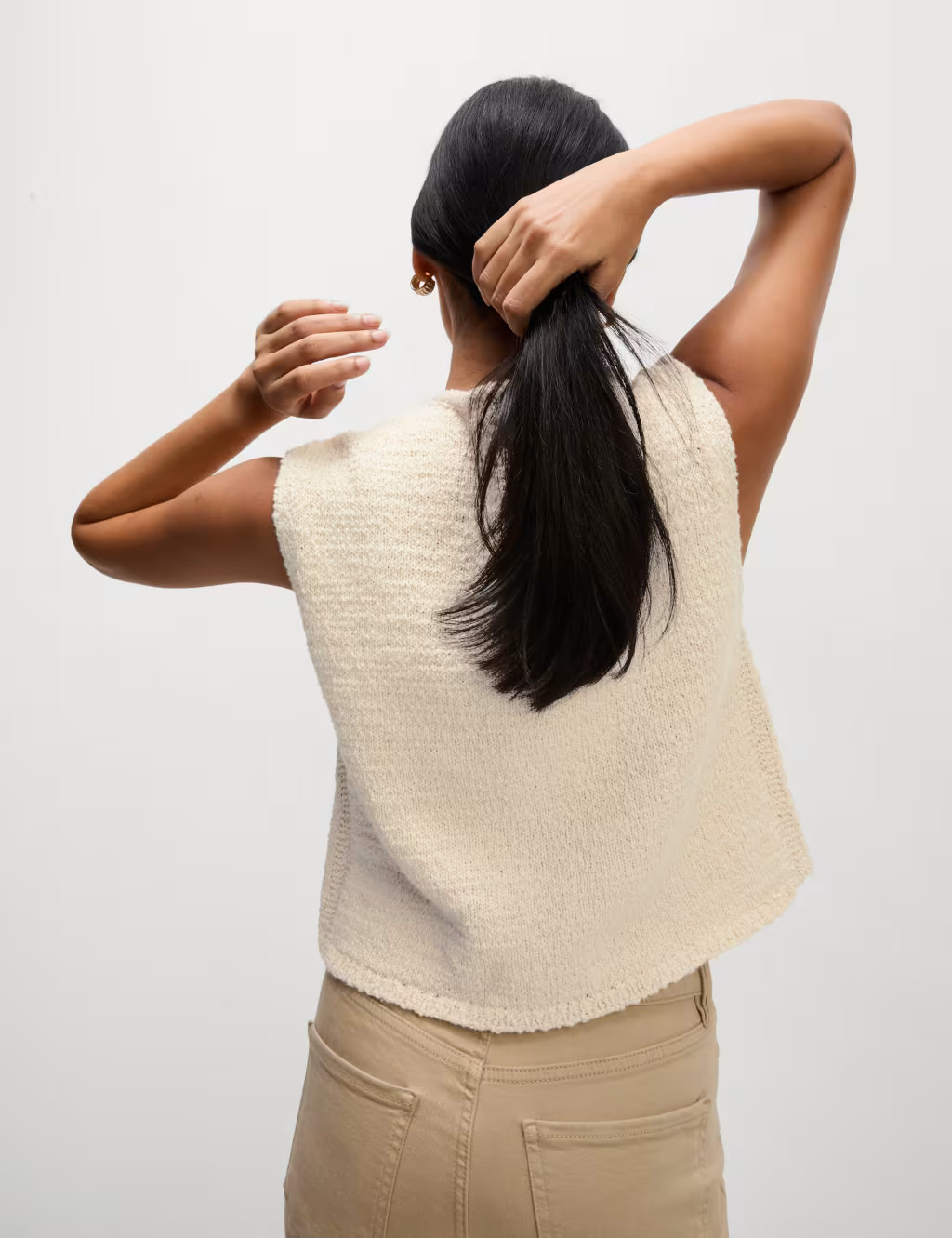 Cotton Rich Textured Cropped Waistcoat | Marks & Spencer (UK)