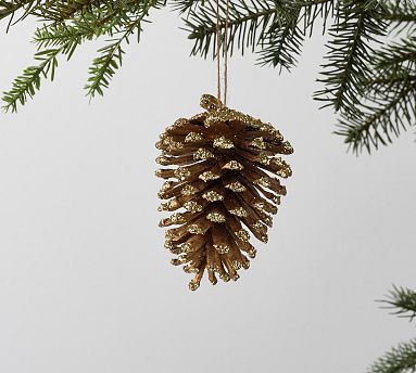 Glittered Natural Pinecone Ornament | Pottery Barn (US)
