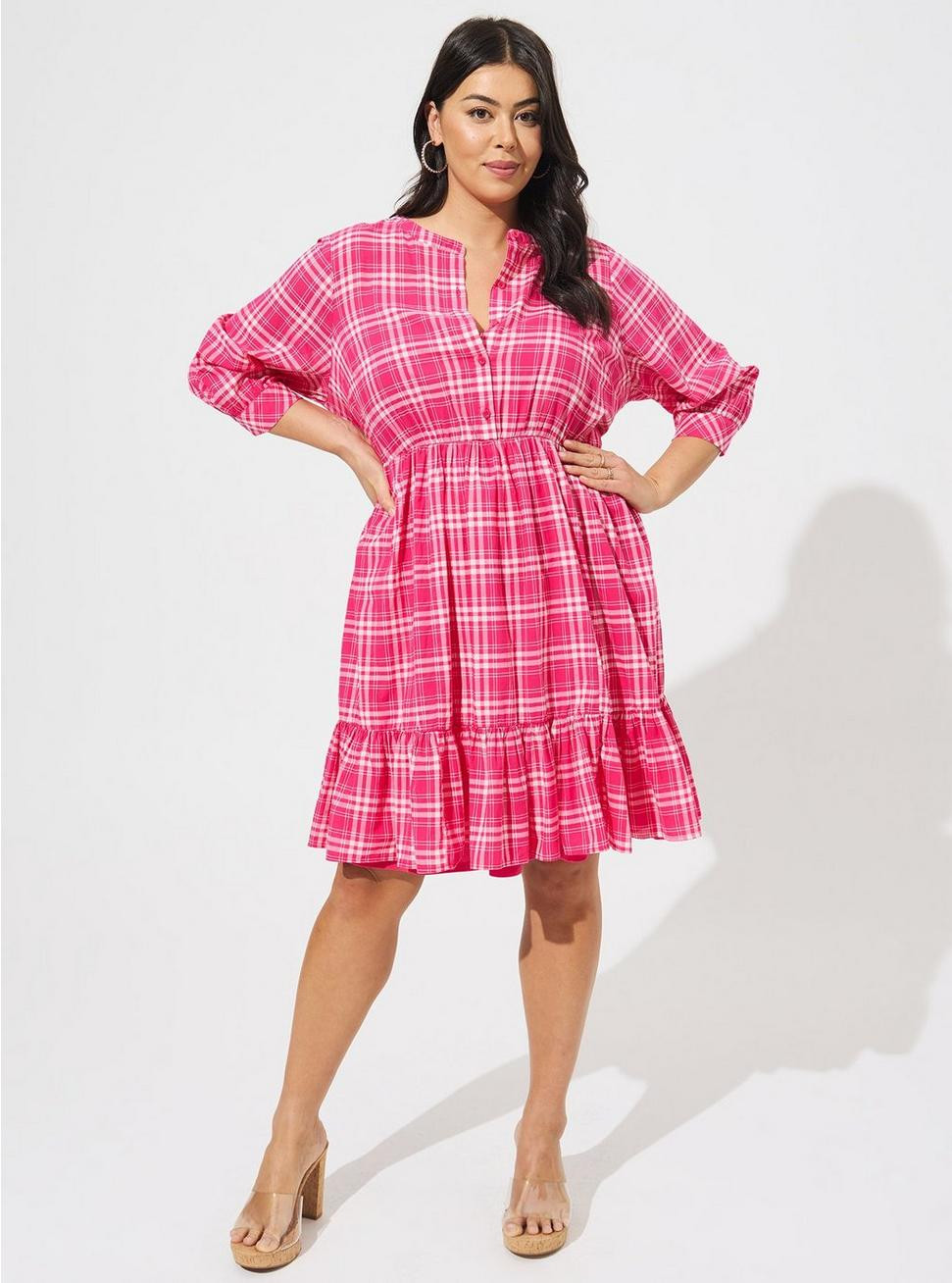 Mini Voile Mandarin Collar Dress | Torrid (US & Canada)