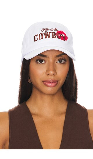 Kiss Me Cowboy Papa Cap in White | Revolve Clothing (Global)
