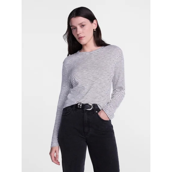 Scenario Women's Oversized Tee with Long Sleeves, Sizes XS-XXXL | Walmart (US)