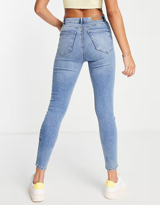 Pull&Bear high waisted ultra skinny basic jean in light blue | ASOS (Global)