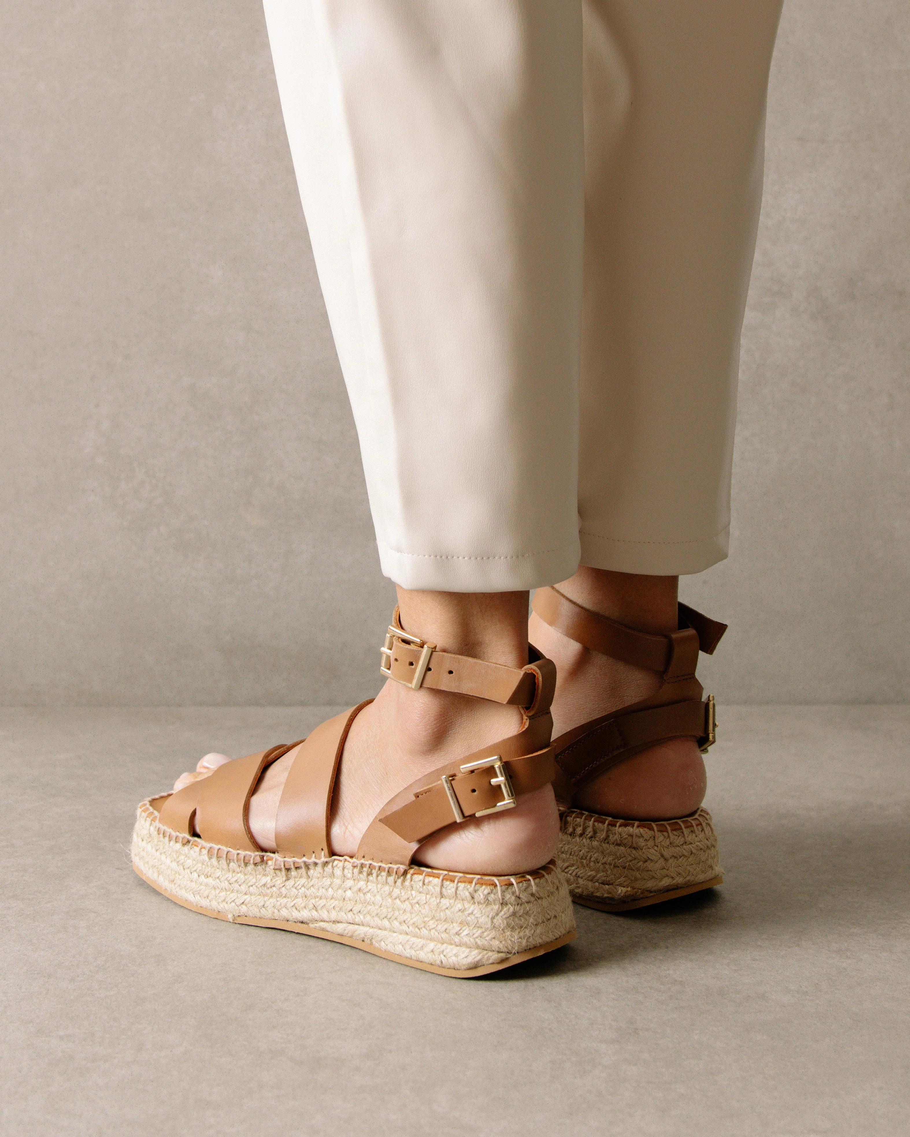 County - Brown Leather Espadrilles | ALOHAS | Alohas FR