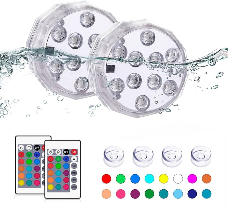 TEPENAR Submersible Led Lights with Remote - Waterproof Hot Tub Lights Battery Operated Controlle... | Amazon (US)
