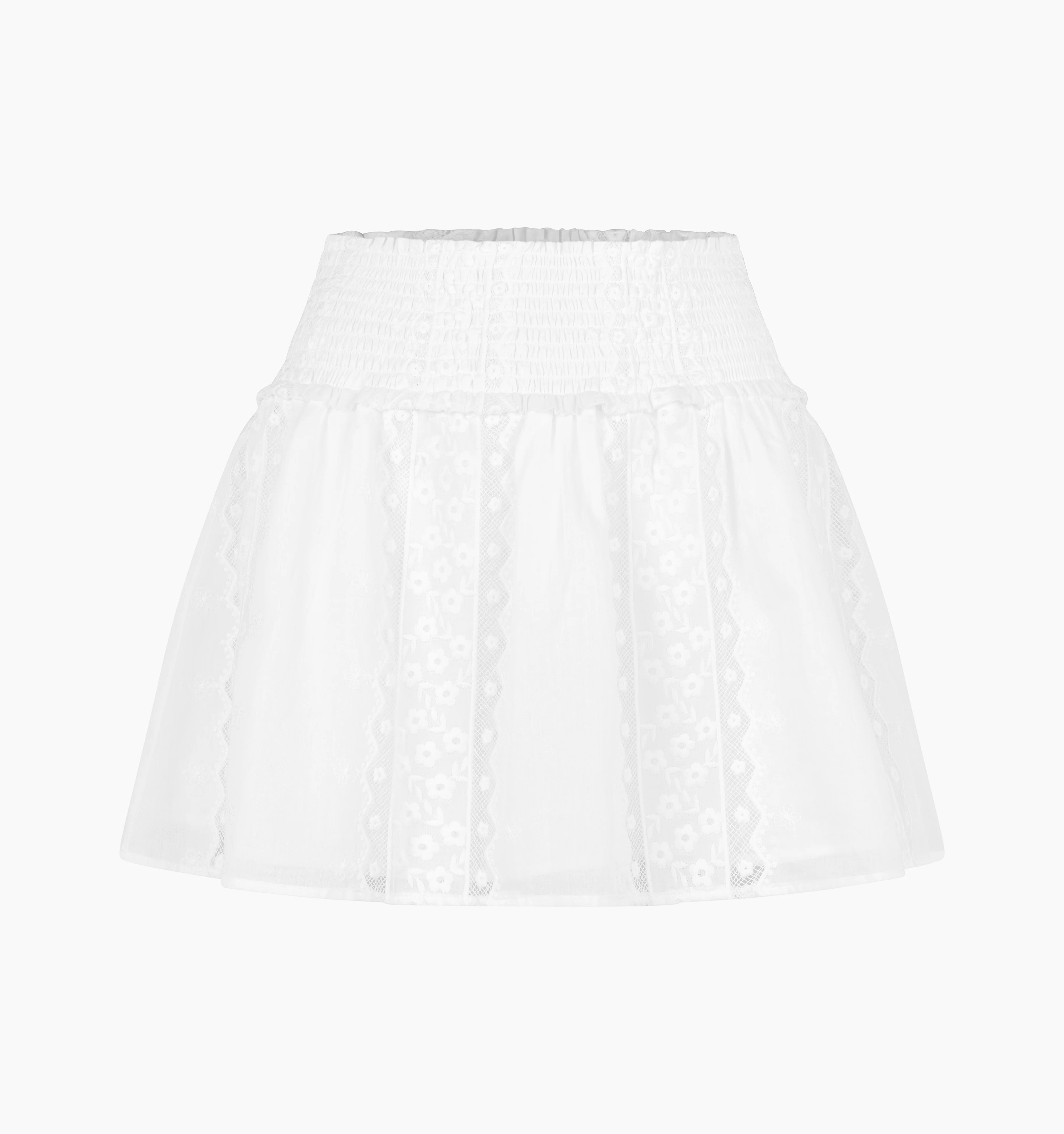 The Delphine Mini Nap Skirt | White Broderie Voile / M | 100% Cotton | Hill House Home | Hill House Home US