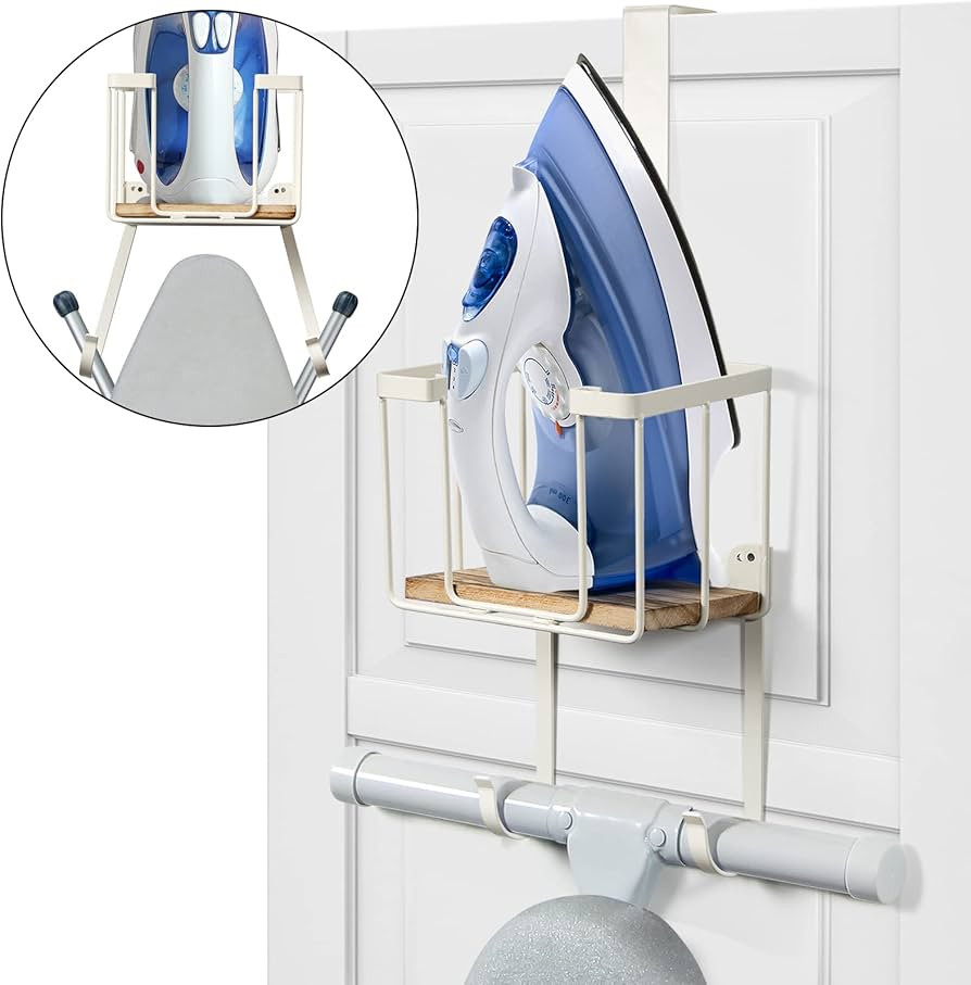 Over The Door/Wall Mount Ironing Board Hanger, Laundry Room Iron and Ironing Board Storage Holder... | Amazon (US)