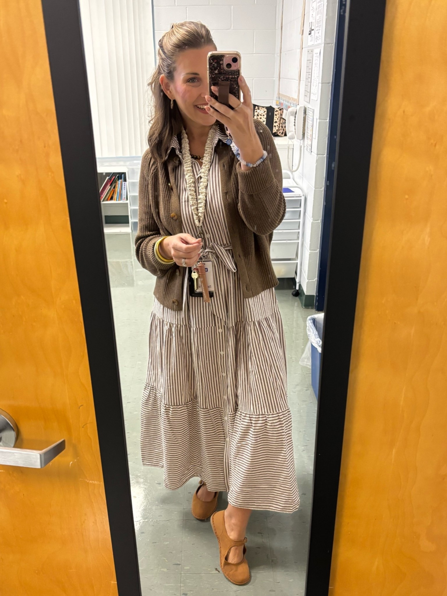 Love this shirt style maxi dress for fall! Ruffle flutter sleeve and tie waist! & this cardigan is SO good! 

TTS: medium

#LTKootd #LTKdayinmylife #LTKMidsize
