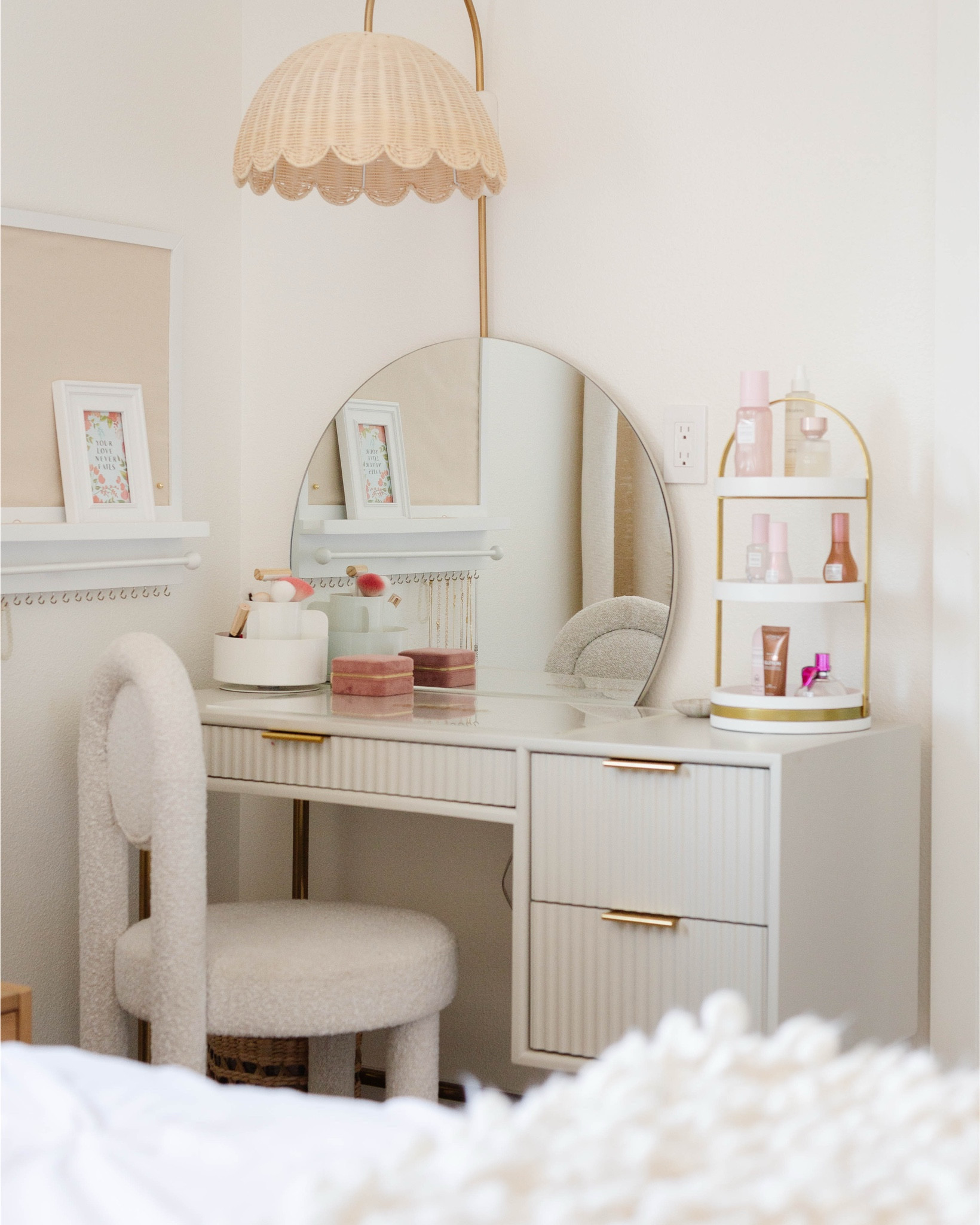 Designing a room she won’t outgrow ✨

This tween girls’ bedroom is soft, layered, and just the right mix of sweet + sophisticated. Think creamy white, blush, bouclé, scallops, and a hint of brass for sparkle. 💕

Shop everything from her bedding to lighting + art below — all the cozy, timeless pieces that make this room feel extra special.

#PeggyHaddadInteriors #TweenBedroom #GirlsRoomIdeas #BohoGlam #ShopTheLook #LTKHome
#TweenRoomDecor

#LTKHome #LTKFindsUnder50 #LTKFindsUnder100