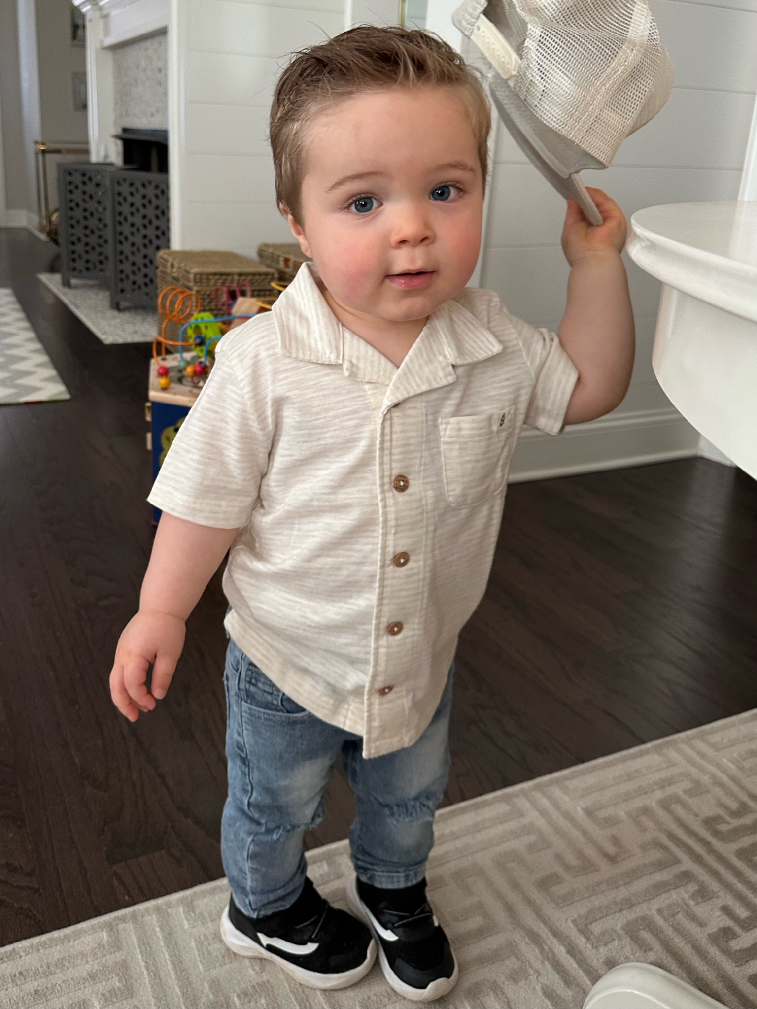 We love the Easy Peasy brand from Walmart! Sized up to a 3t. This line runs a little big. This polo is SO soft! 

#LTKkids #LTKfamily #LTKFind