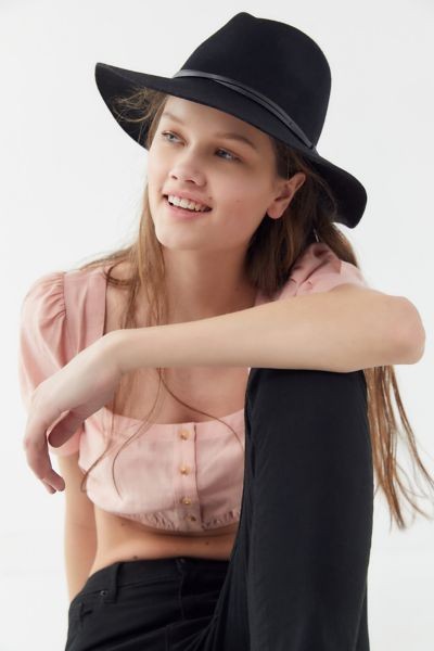 Anna Felt Panama Hat - Black at Urban Outfitters | Urban Outfitters (US and RoW)