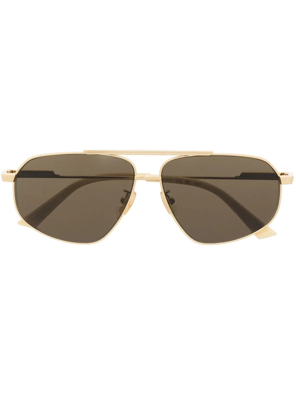 Bottega Veneta Eyewear gold-wire pilot-frame Sunglasses - Farfetch | Farfetch Global