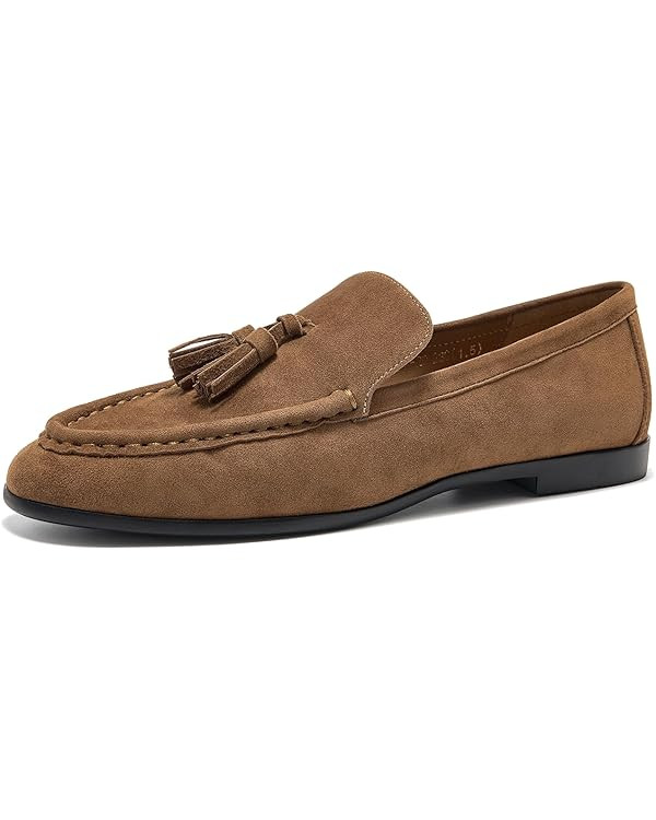 BEAU TODAY Suede Tassel Loafers for Women, Slip On Flats Shoes Women Comfortable, Lightweight Lad... | Amazon (US)