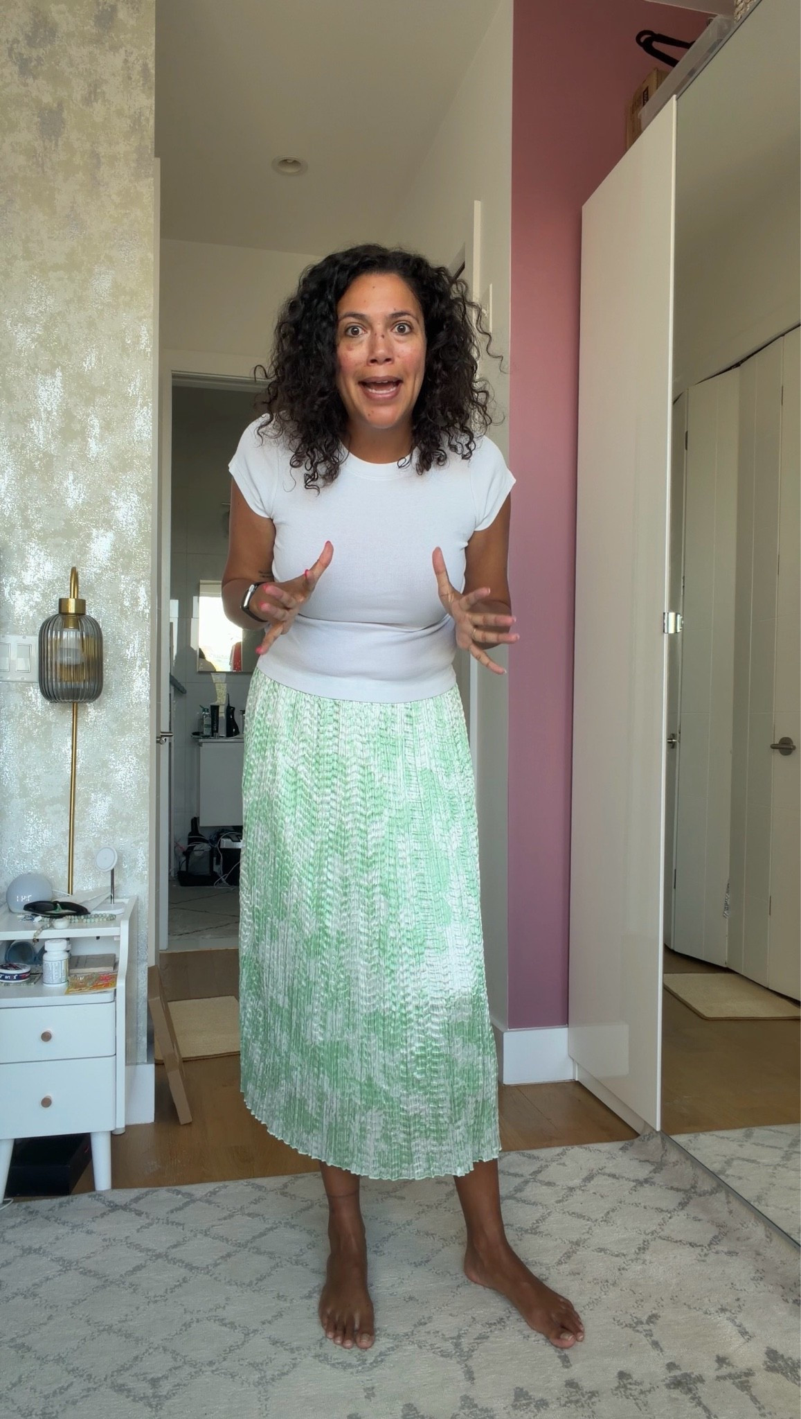 Loved this outfit for a summer day going into my clients’ offices! This Abercrombie skimming tee is my absolute favorite white T-shirt I’ve ever worn. It’s the perfect weight and so easy to throw on (runs TTS, I’m in a medium for a fitted look). I rented this BOSS skirt from RTR, but linked similar ones! Then paired it all with tan woven Mary Jane flats.

#LTKdayinmylife #LTKgrwm #LTKWorkwear
