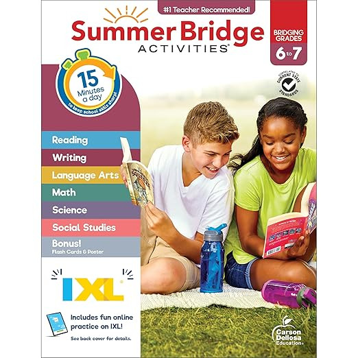 Summer Bridge Activities 6th to 7th Grade Workbooks All Subjects, Middle School Books With Math, ... | Amazon (US)