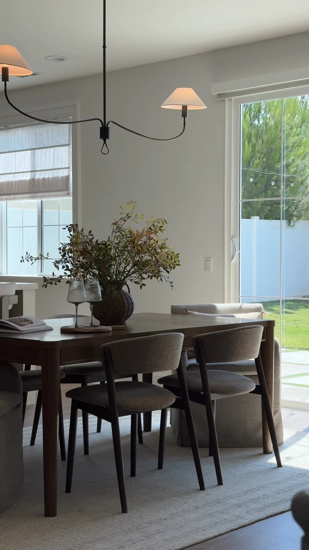 Dining Room Reveal featuring our new light from @lightopia 🤍