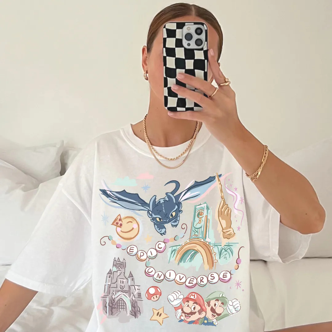 Comfort Color® Epic Universe Shirt Orlando Park Epic Universe Shirt Coquette Bow Mario Baby Tee ... | Etsy (US)