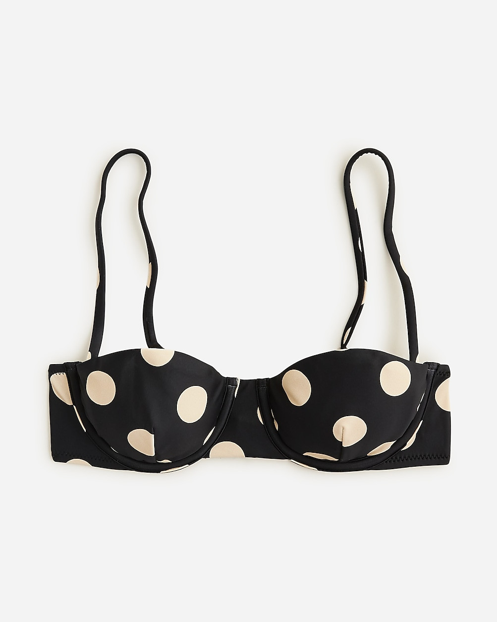 Balconette underwire bikini top in dot print | J. Crew US