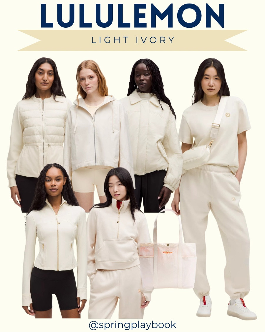 Light Ivory from Lululemon is a beautiful warm cream to be loved by all springs, and probably autumns too! Swipe to see how the scuba compares to some swatches. 

Scuba, define jacket, and some others have gold zippers or stitching  

#createdcolorful #createdcolorfulspring #hocspring #tcispring #pcaspring #lightspring #warmspring #truespring #brightspring #clearspring #paintboxspring #bluespring

#LTKFitness #LTKActive #LTKFindsUnder100