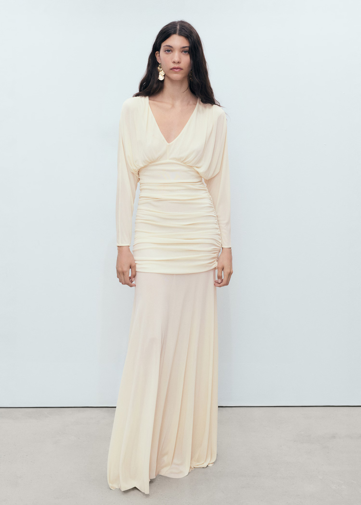 Long draped dress - Women | MANGO USA | Mango (US/MX/AU)