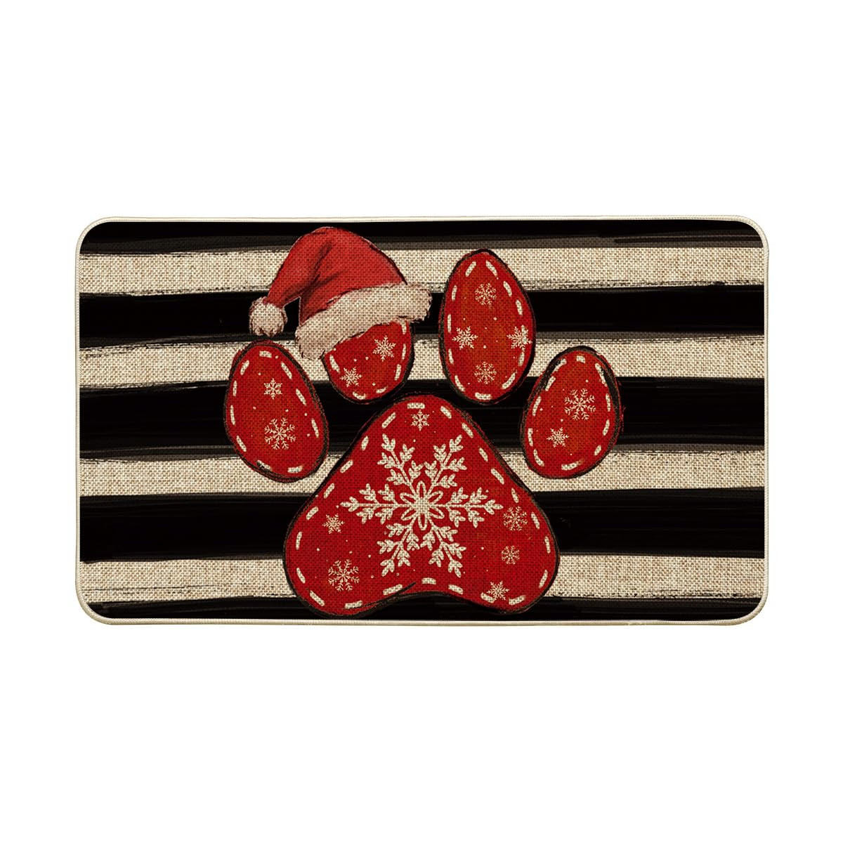 Artoid Mode Paw Print Hat Christmas Doormat, Winter Xmas Home Decor Low-Profile Switch Rug Door M... | Amazon (US)