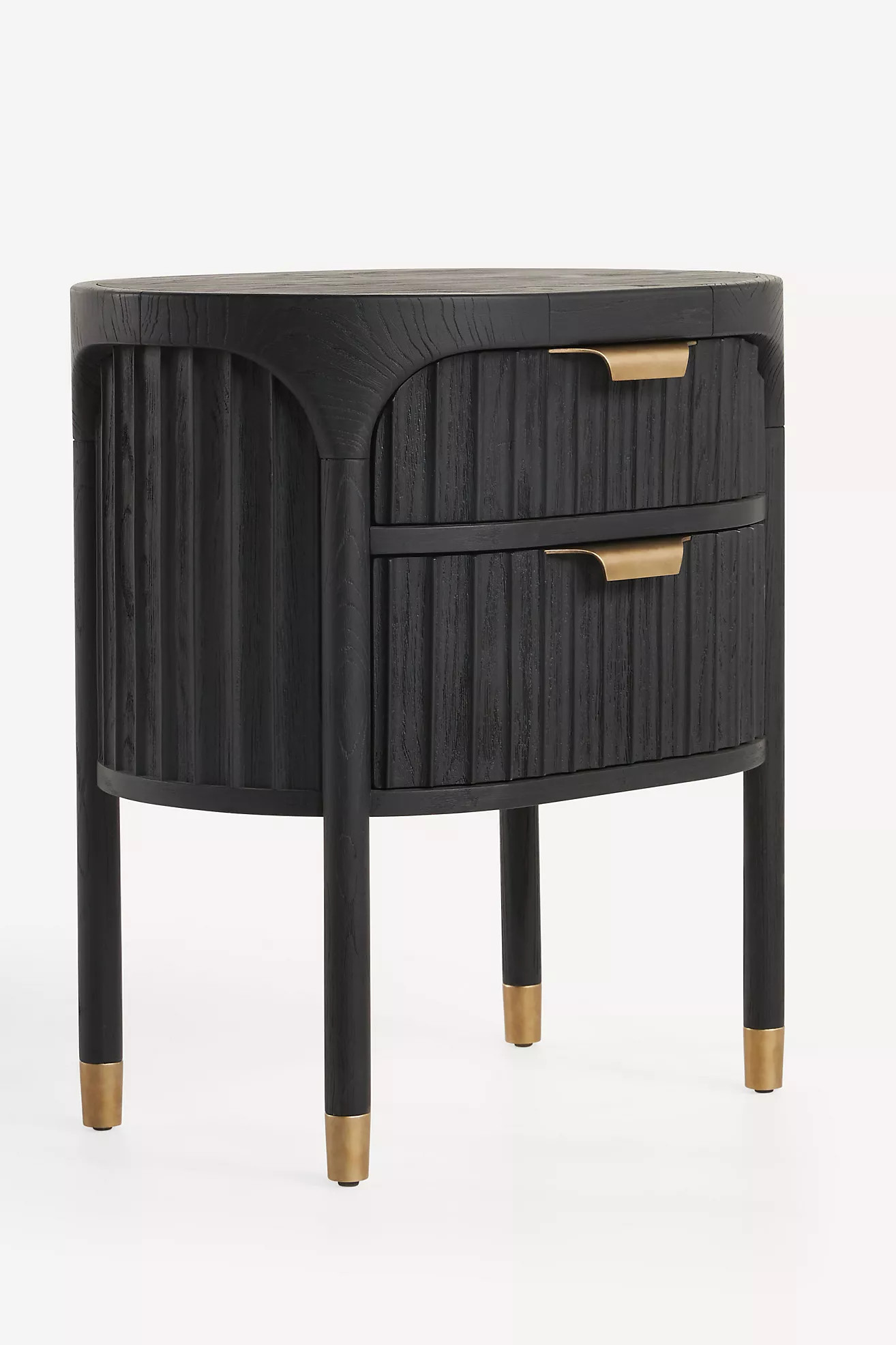 The Isla Fluted-Wood Two-Drawer Nightstand | Anthropologie (US)