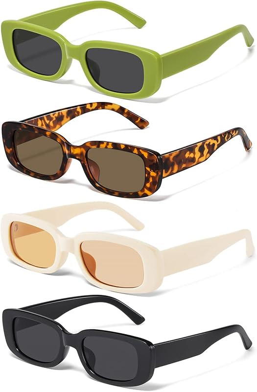 JASPIN Rectangle Sunglasses for Women Men Trendy Y2k Retro 90s Sun Glasses UV400 Protection Cool ... | Amazon (US)