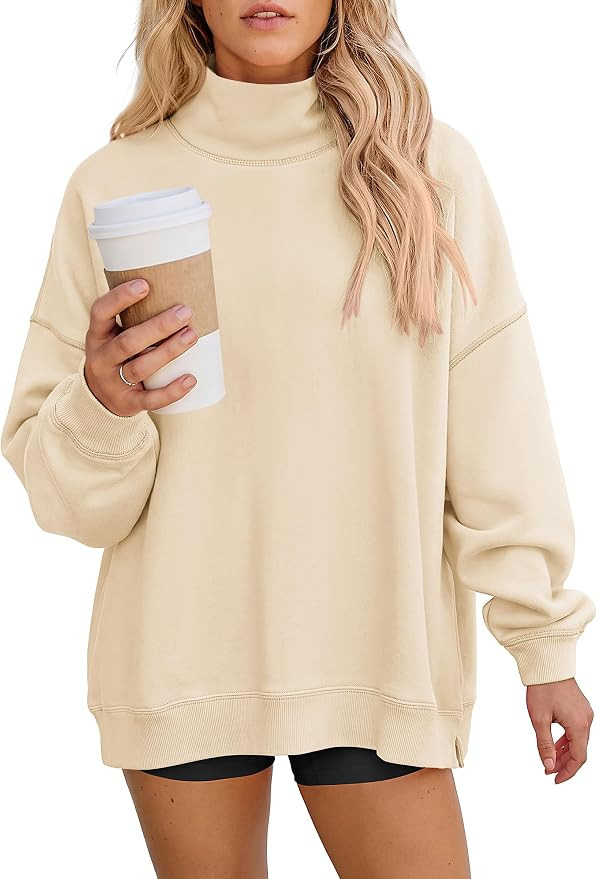 PRETTYGARDEN Womens Mock Neck Sweatshirt Oversized Pullover | Amazon (US)