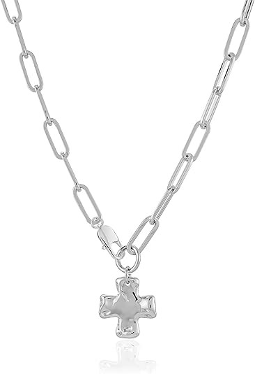 Bheop Chunky Cross Necklace for Women Trendy 14K Gold Silver Layered Statement Cross Pendant Char... | Amazon (US)