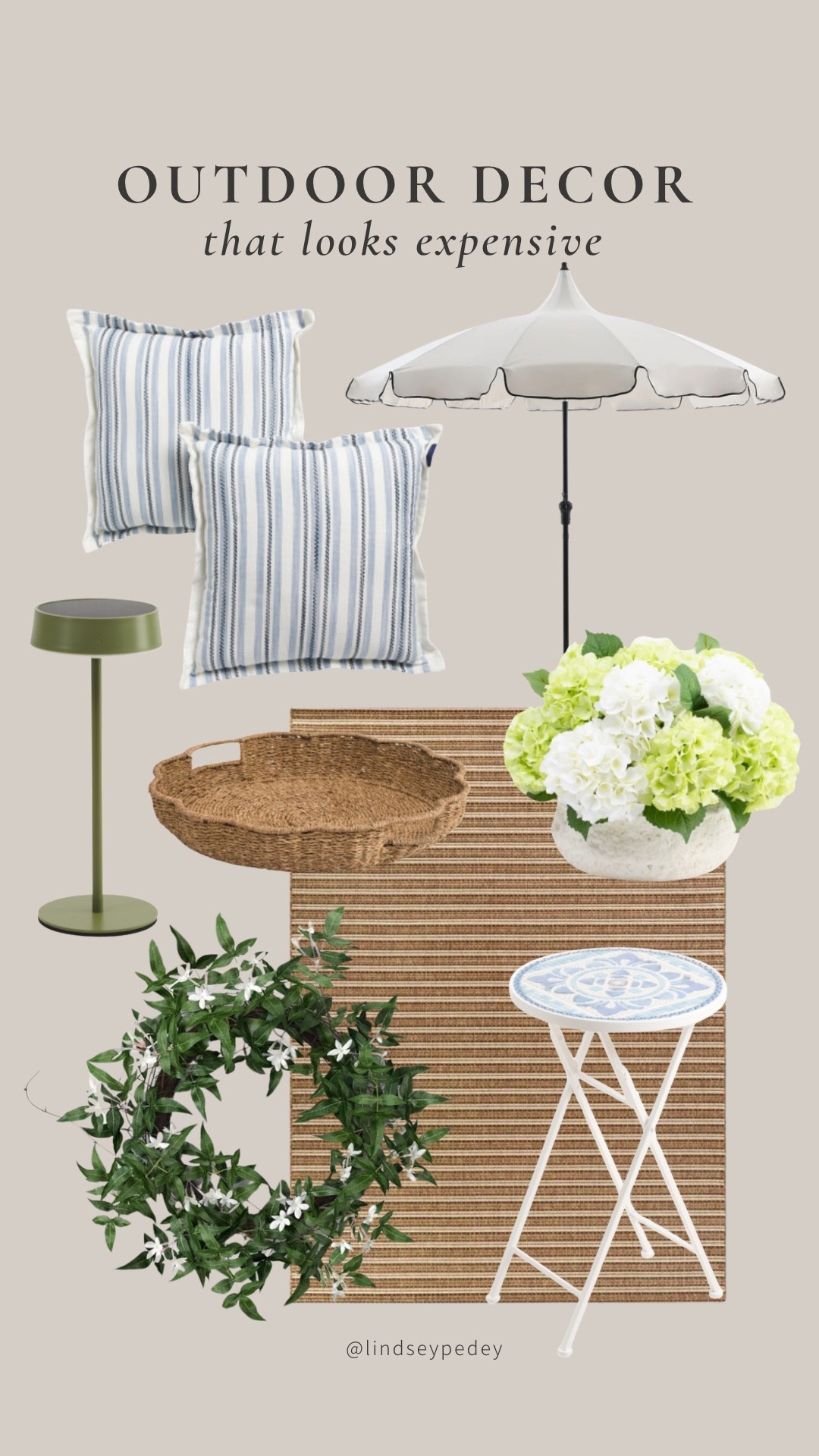 Outdoor decor that looks expensive!

Elevated outdoor space, patio, outdoor decor, faux florals, outdoor pillow, umbrella, outdoor rug, outdoor lighting