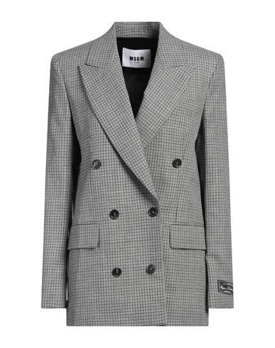 Msgm Woman Blazer Grey Size 4 Wool | YOOX (US)