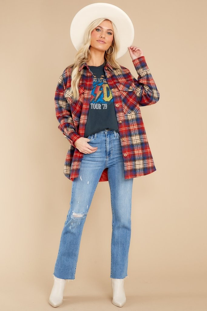 Rock It Any Day Red Plaid Shacket | Red Dress 