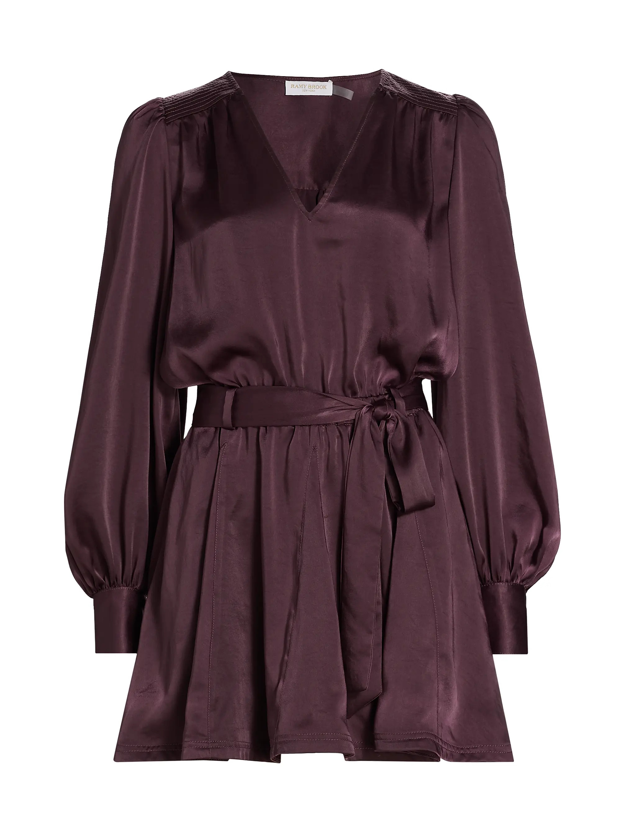 Montana Satin Tie-Waist Minidress | Saks Fifth Avenue