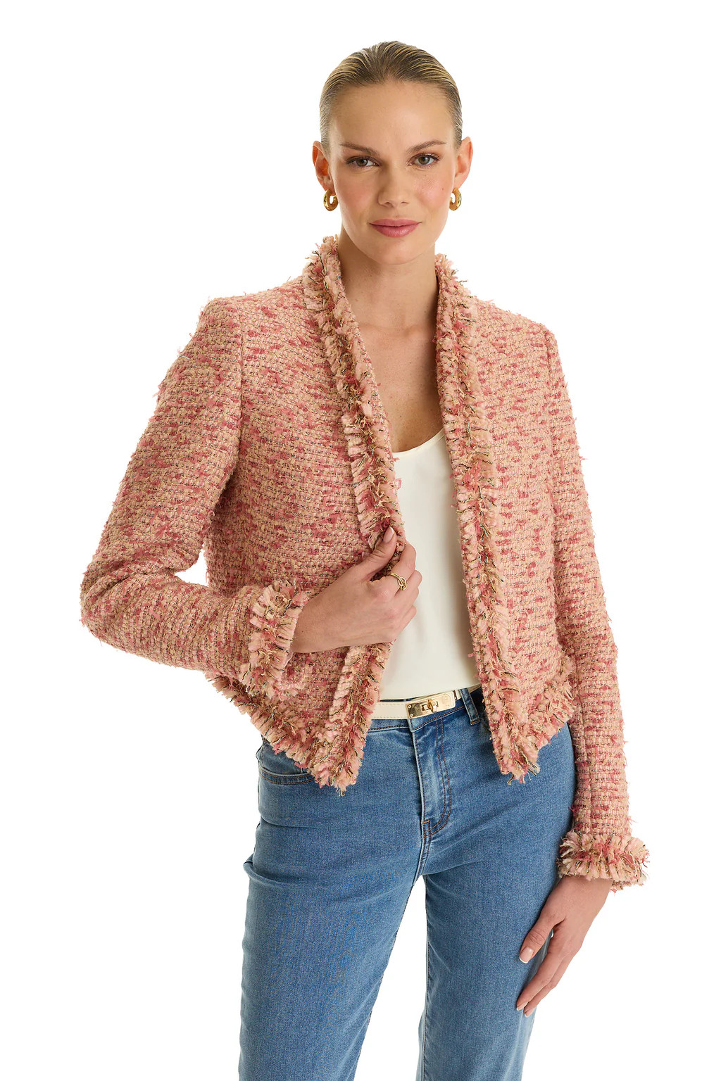 Florence Tweed Jacket - Rose Multi | The Noli Shop