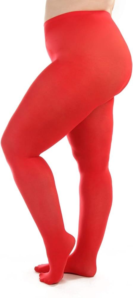Silky Toes Plus Size Tights for Women Opaque Microfiber- 1 or 2 Pairs Solid Colored | Amazon (US)