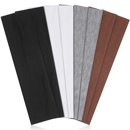 Headbands for Women Non-Slip - Stylish Sports Hair Bands for Women's Hair - Soft Cotton Cloth Stretchy Headbands for Women for Yoga, Outdoor Exercise Running - 8 Pack | Amazon (US)