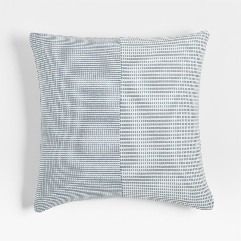 The New Denim Project Cotton 20"x20" White and Blue Artisan Pattern Throw Pillow Cover + Reviews ... | Crate & Barrel