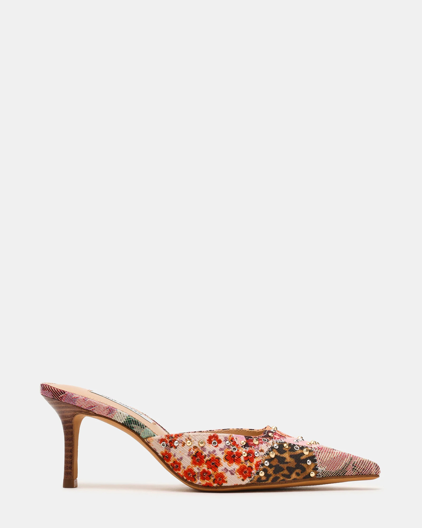ALEXI Pink Multi Studs Pointed-Toe Mule Women's Heel | Steve Madden (US)