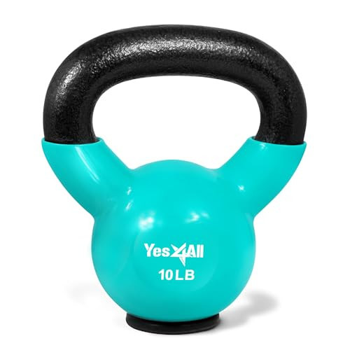Yes4All Kettlebells Weights Cast Iron Rubber Base For Home Gym and Strength Training, Workout Equipment For Dumbbell Exercise | Amazon (US)
