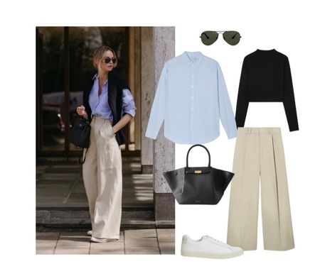 Steal her style !
Is there anything easier than wide leg beige pants & a blue shirt ?
Just pull on sneakers & toss a sweater around your neck . Grab a chic designer bag to elevate the look & you’re good to go. 
Low key easy effortless dressing !

#LTKSeasonal #LTKaustralia
